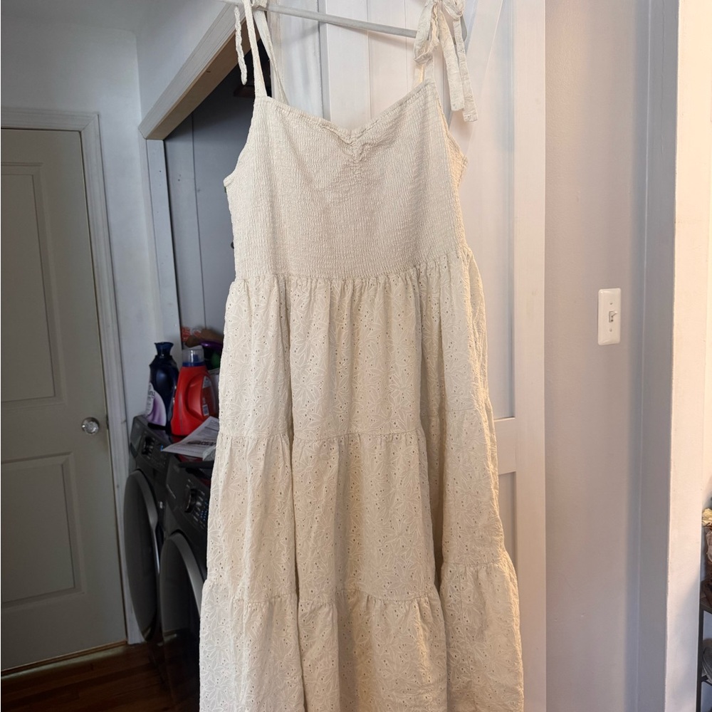 Madewell Cream Eyelet Maxi Dress